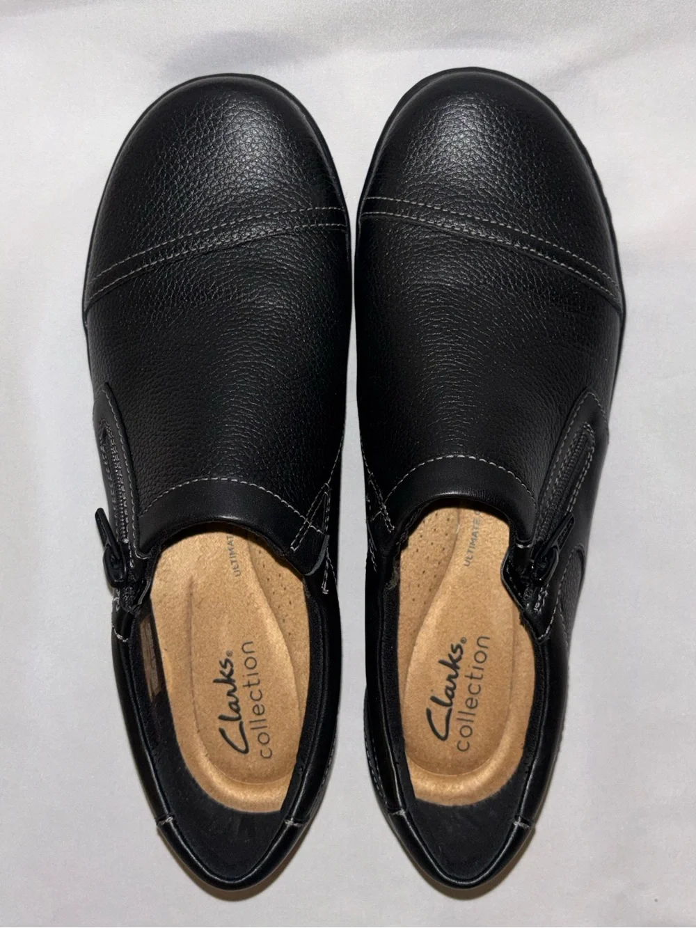 Clarks Women's Cora Giny Black Leather Loafers Size 7 New